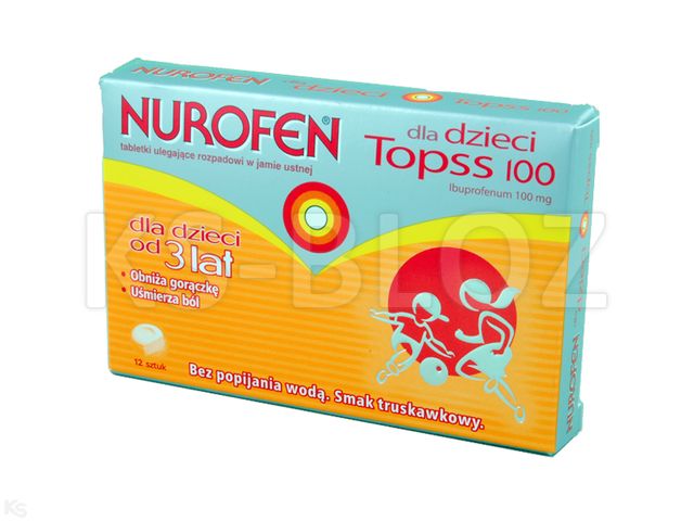 Nurofen Topss interakcje ulotka tabletki ulegające rozpadowi w jamie ustnej 100 mg 12 tabl.