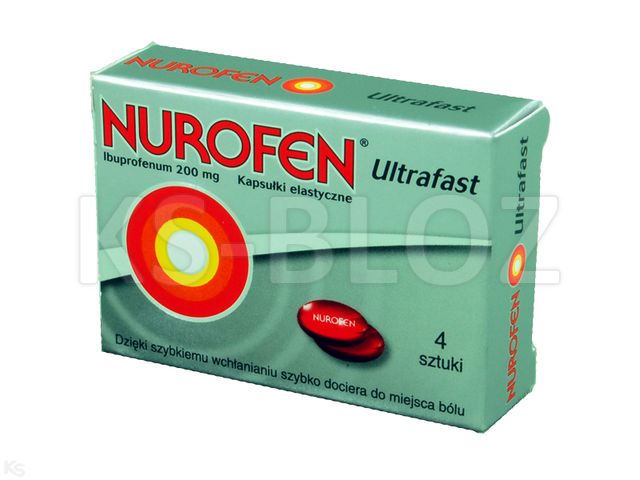 Nurofen Ultrafast interakcje ulotka kapsułki miękkie 200 mg 4 kaps.