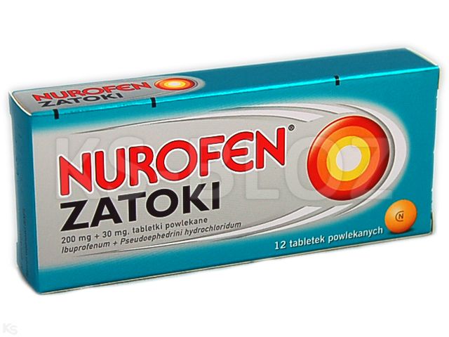 Nurofen Zatoki interakcje ulotka tabletki powlekane 200mg+30mg 12 tabl. (blist.)