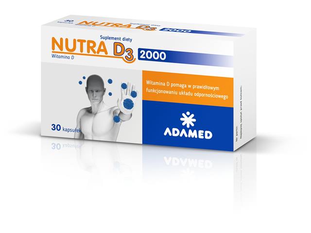 Nutra D3 2000 interakcje ulotka kapsułki miękkie - 30 kaps.