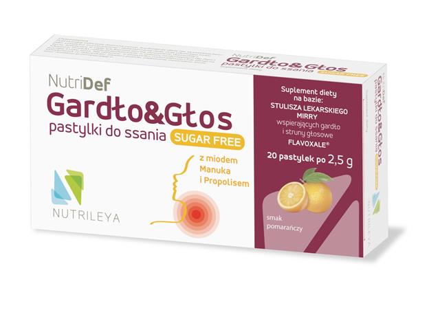 NutriDef Gardło&Głos Sugar Free interakcje ulotka pastylki do ssania - 20 pastyl.