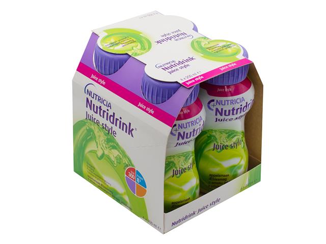 Nutridrink Juice Style o smaku jabłkowym interakcje ulotka płyn doustny - 4 but. po 200 ml