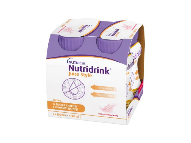 Nutridrink Juice Style o smaku orzeźwiającej maliny interakcje ulotka płyn doustny - 4 but. po 200 ml