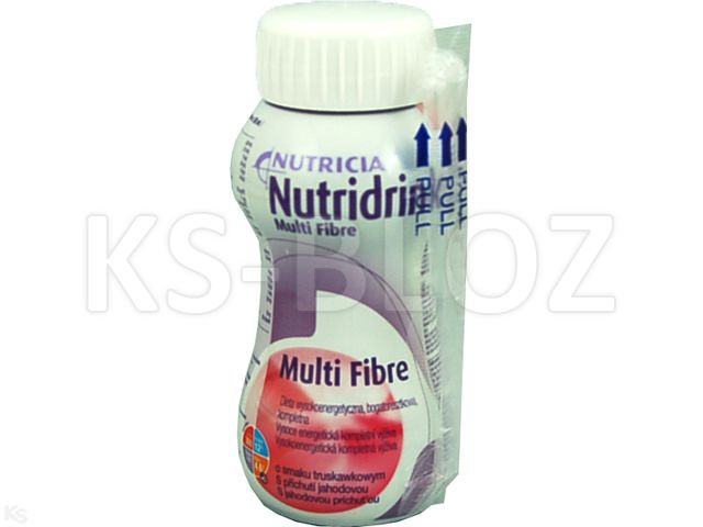 Nutridrink Multi Fibre truskawkowy interakcje ulotka płyn doustny  200 ml | karton