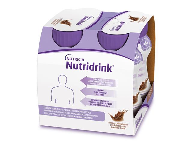 Nutridrink o smaku czekoladowym interakcje ulotka płyn - 4 szt. po 125 ml