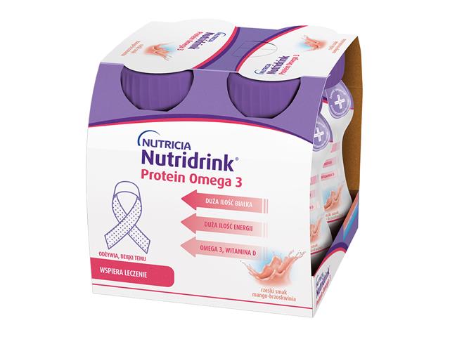 Nutridrink Protein Omega 3 rześki smak mango-brzoskwinia interakcje ulotka płyn - 4 but. po 125 ml