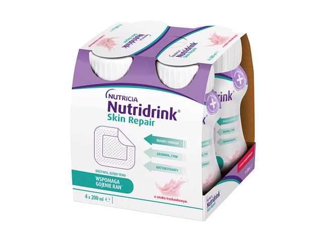 Nutridrink Skin Repair o smaku truskawkowym interakcje ulotka   4 but. po 200 ml