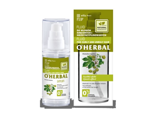 O'HERBAL Fluid dla włosów kręconych i niezdyscyplinowanych z ekstraktem chmielu interakcje ulotka fluid  50 ml