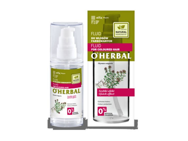 O'HERBAL Fluid do włosów farbowanych z ekstraktem z macierzanki interakcje ulotka fluid  50 ml