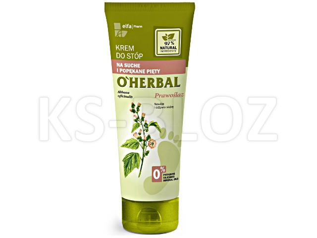 O'Herbal Krem do stóp na suche i popękane pięty z ekstraktem z prawoślazu interakcje ulotka krem  75 ml