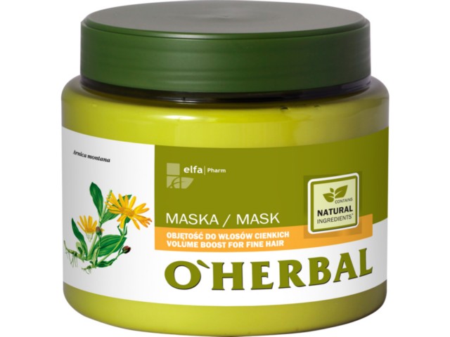 O'Herbal Maska zwiększająca objętość cienkich włosów z ekstraktem z arniki interakcje ulotka   500 ml