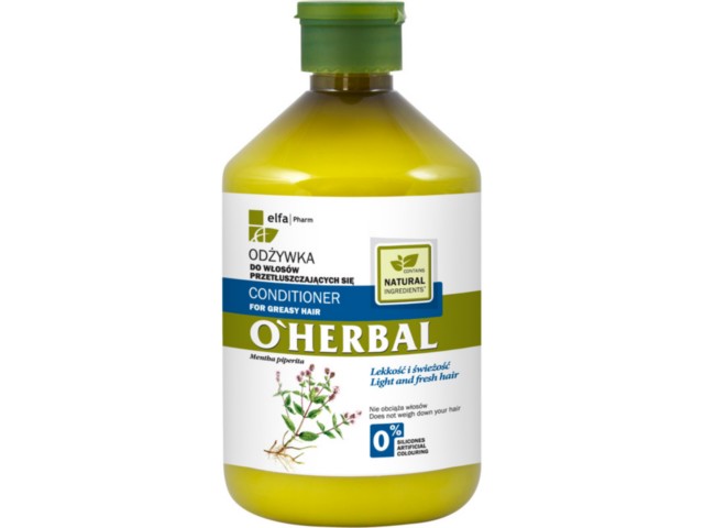 O'Herbal Odżywka do włosów przetłuszczających się z ekstraktem mięty interakcje ulotka emulsja  500 ml