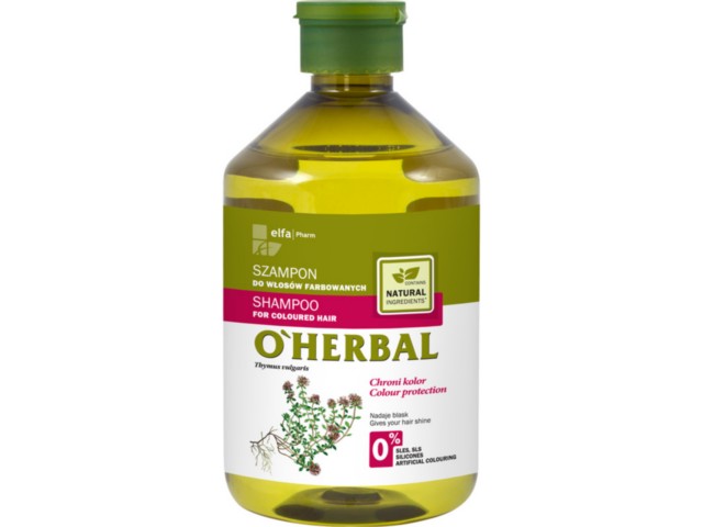 O'Herbal Szampon do mycia włosów farbowanych z ekstraktem macierzanki tymianku interakcje ulotka   500 ml