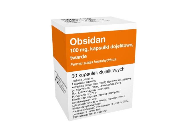 Obsidan interakcje ulotka kapsułki dojelitowe twarde 100 mg Fe (II) 50 kaps.