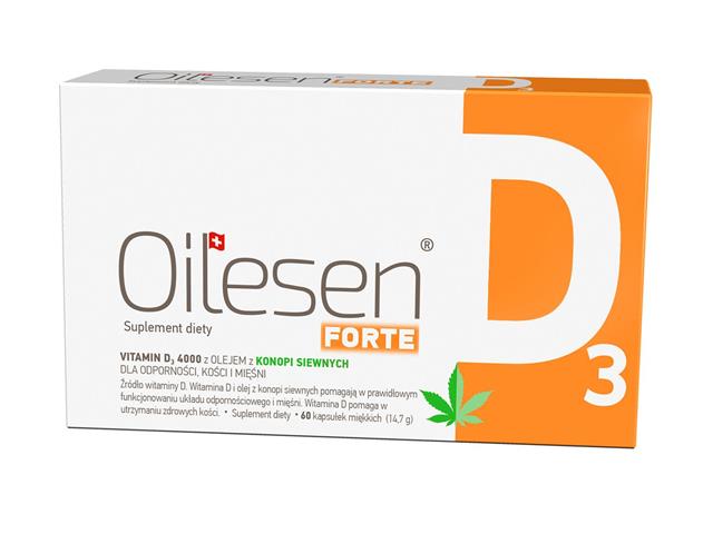Oilesen Forte Vitamin D3 4000 interakcje ulotka kapsułki miękkie - 60 kaps.