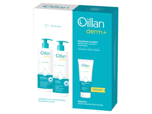 Oillan Derm+ Zestaw Balsam do ciała + Żel do mycia + Krem-koncentrat do rąk interakcje ulotka   400 ml | (+ 400 ml + 75 ml)