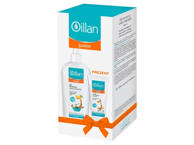 Oillan Junior Żel do mycia ciała i włosów +Krem do twarzy interakcje ulotka   400 ml | +75 ml