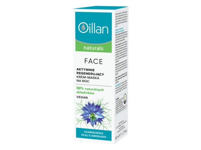 Oillan Naturals Krem-maska do twarzy aktywnie regenerujący interakcje ulotka krem - 50 ml