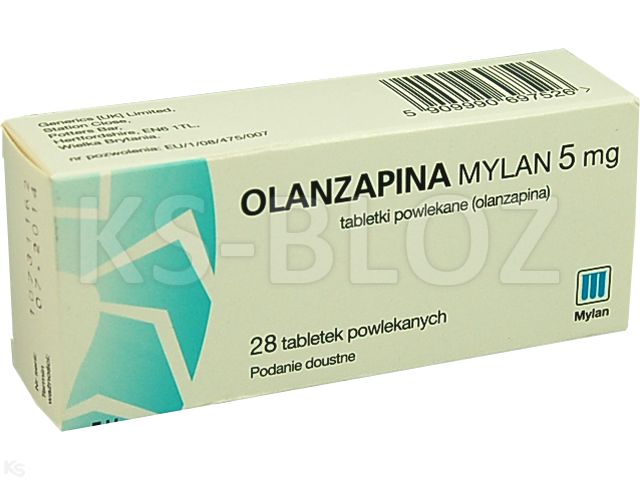 Olanzapina Mylan interakcje ulotka tabletki powlekane 5 mg 28 tabl. | blister