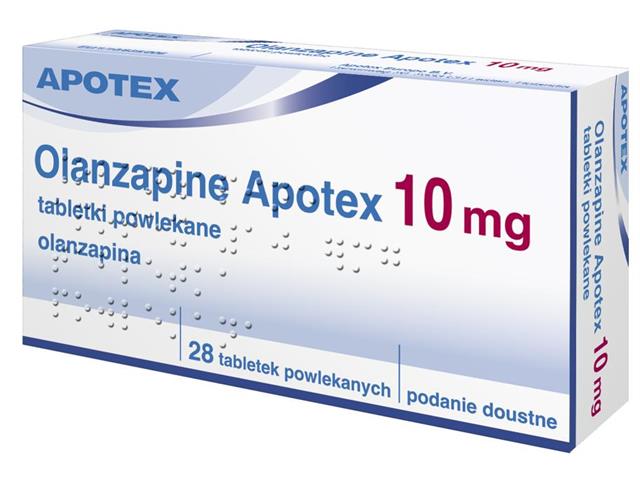 Olanzapine Apotex interakcje ulotka tabletki powlekane 10 mg 28 tabl. | blist.Al/Al