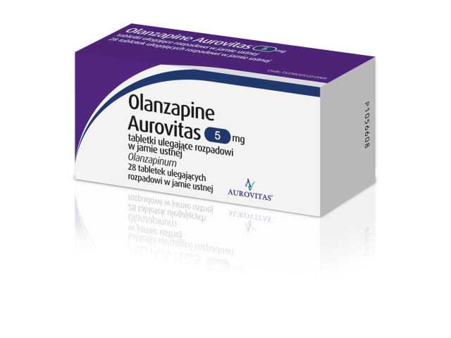 Olanzapine Aurovitas interakcje ulotka tabletki ulegające rozpadowi w jamie ustnej 5 mg 28 tabl.