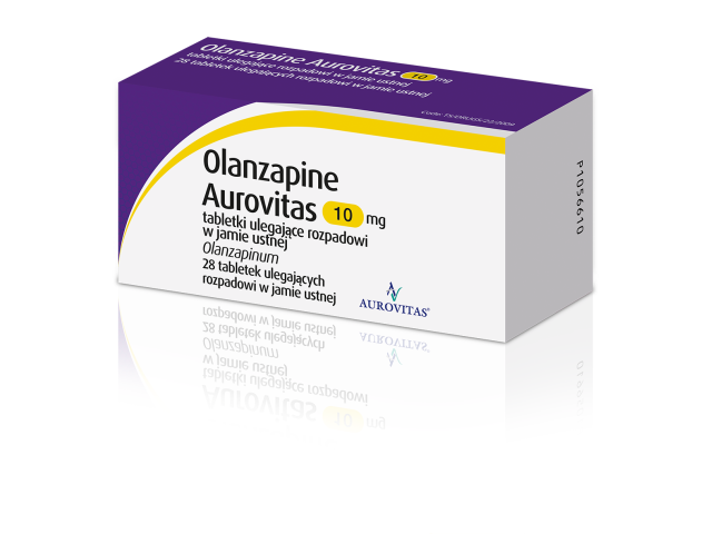 Olanzapine Aurovitas interakcje ulotka tabletki ulegające rozpadowi w jamie ustnej 10 mg 28 tabl.