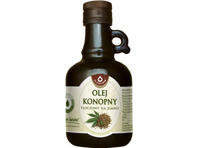 Olej Konopny tłoczony na zimno interakcje ulotka olej - 250 ml