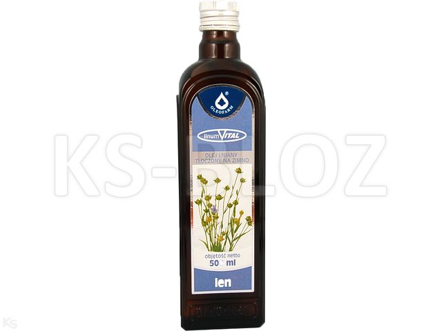 Olej Lniany tłoczony na zimno interakcje ulotka olej - 500 ml