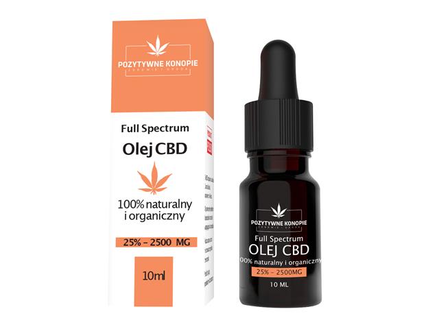 Olejek CBD 25% Pozytywne Konopie interakcje ulotka olejek - 10 ml