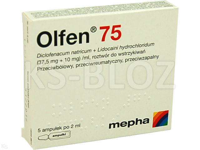 Olfen 75 interakcje ulotka roztwór do wstrzykiwań (37,5mg+10mg)/ml 5 amp. po 2 ml