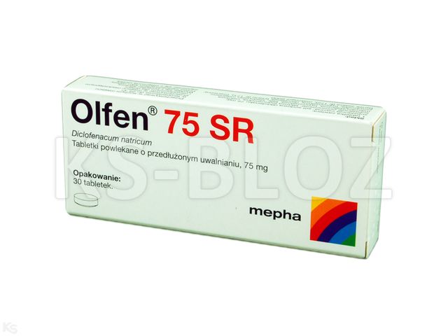 Olfen 75 SR interakcje ulotka tabletki powlekane o przedłużonym uwalnianiu 75 mg 30 tabl. | 3 blist.po 10 szt.