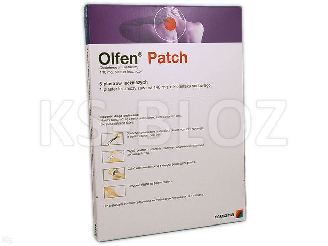 Olfen Patch interakcje ulotka plaster leczniczy 140 mg 5 plast. | torebka