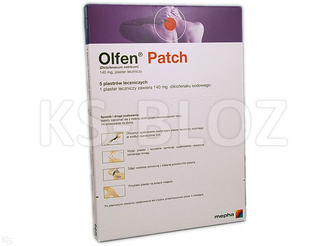 Olfen Patch interakcje ulotka plaster leczniczy 140 mg 5 plast. (toreb.)