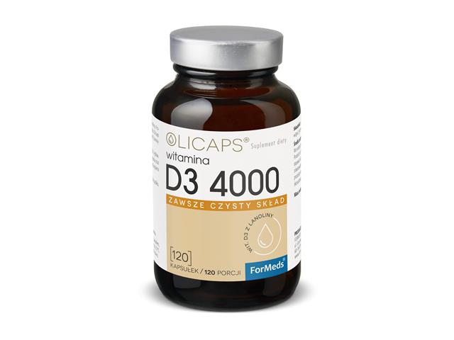 OLICAPS D3 4000 interakcje ulotka kapsułki - 120 kaps.
