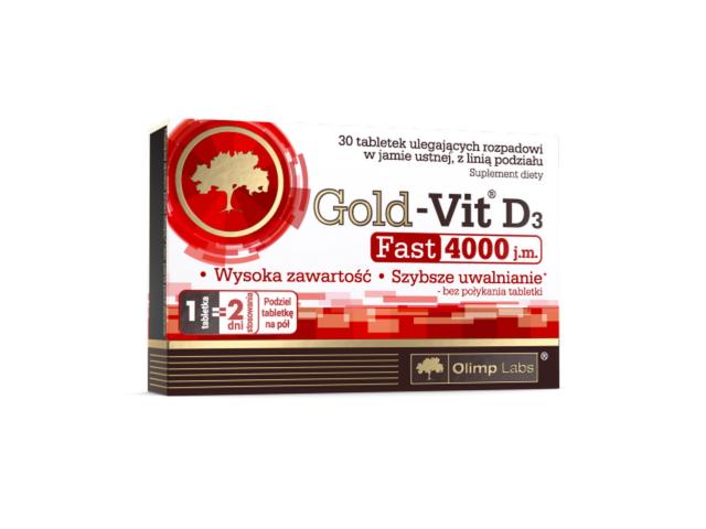 Olimp Gold-Vit D3 Fast 4000 j.m. interakcje ulotka tabletki  30 tabl.