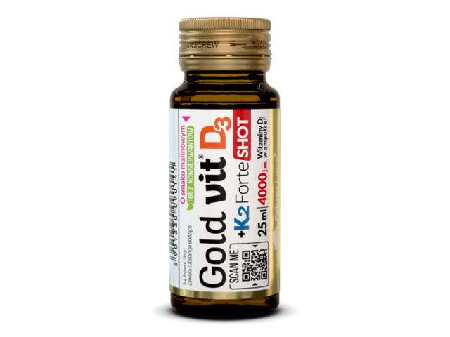 Olimp Gold-Vit D3 + K2 Forte Shot o smaku malinowym interakcje ulotka   25 ml