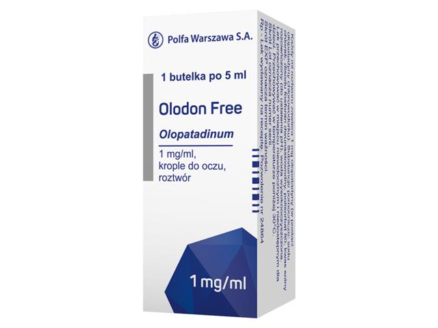 Olodon Free interakcje ulotka krople do oczu, roztwór 1 mg/ml 1 but. po 5 ml