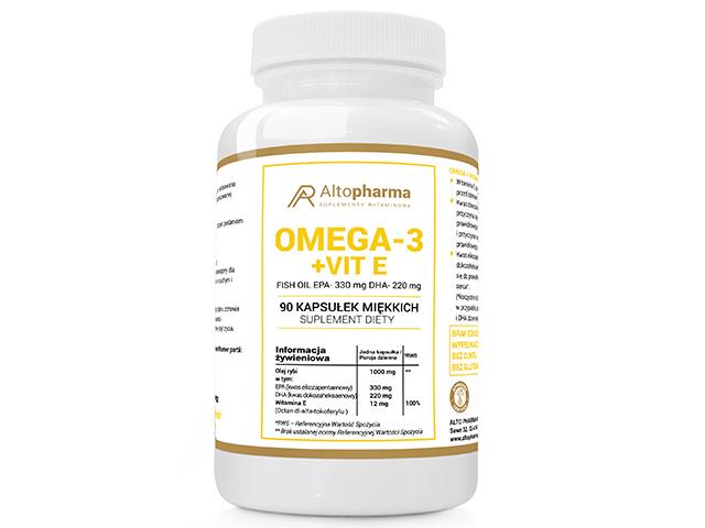 Omega-3+ Vit E FISH OIL EPA-330mg DHA- 220mg interakcje ulotka kapsułki miękkie  90 kaps.