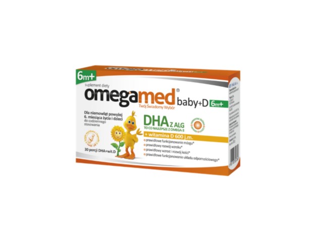 Omegamed Baby + D powyżej 6 miesięcy interakcje ulotka kapsułki twist-off  30 kaps.