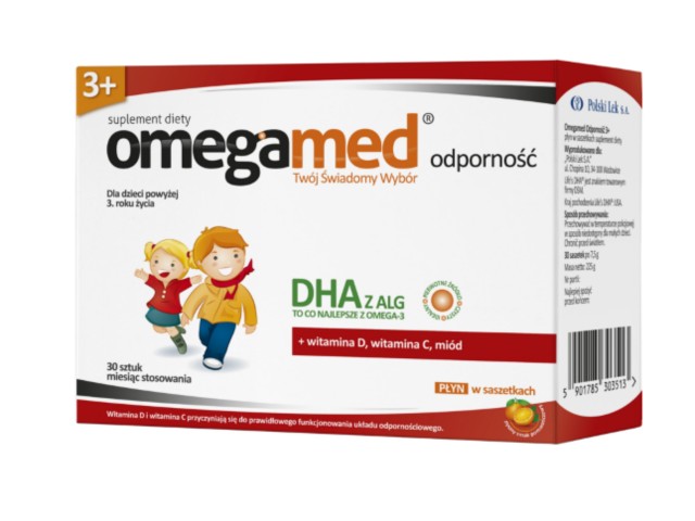 Omegamed Odporność powyżej 3 lat interakcje ulotka   30 sasz.