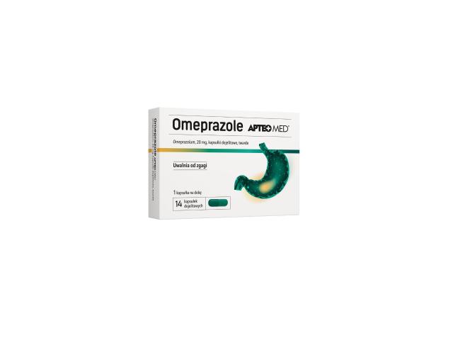 Omeprazole Apteo Med interakcje ulotka kapsułki dojelitowe twarde 20 mg 14 kaps.