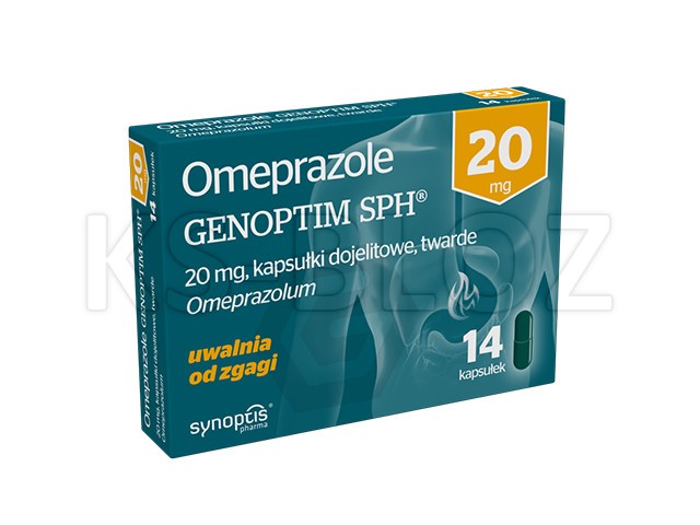 Omeprazole Genoptim SPH interakcje ulotka kapsułki dojelitowe twarde 20 mg 14 kaps.