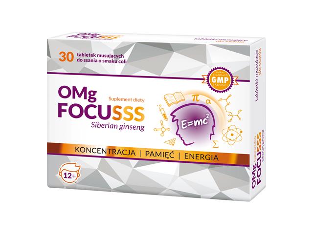 OMg Focusss interakcje ulotka tabletki musujące do ssania - 30 tabl.