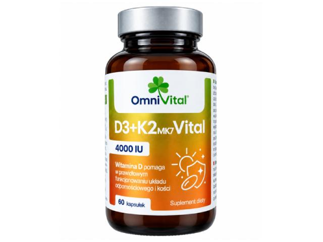 Omni Vital D3 + K2 MK7 Vital interakcje ulotka kapsułki miękkie 60 kaps.