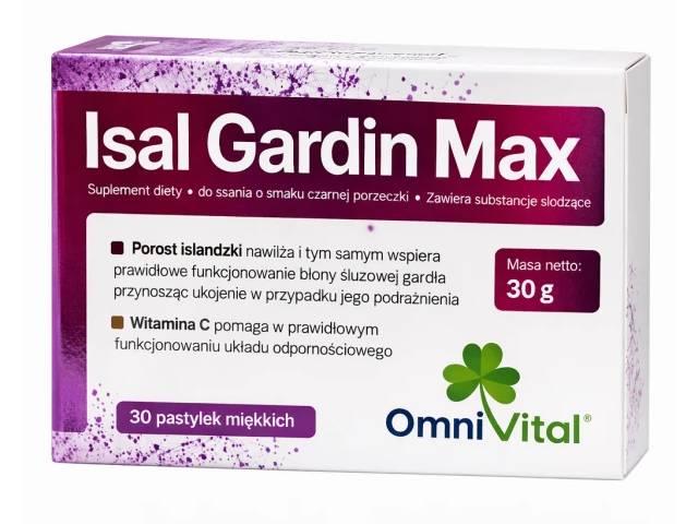 Omni Vital Isal Gardin Max interakcje ulotka pastylki miękkie  30 pastyl.