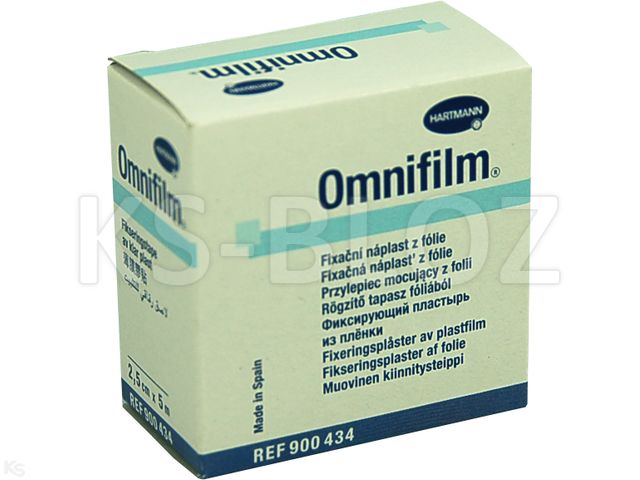 Omnifilm Plaster porowaty z folii na rolce 5 m x 2,5 cm interakcje ulotka plaster  1 szt.