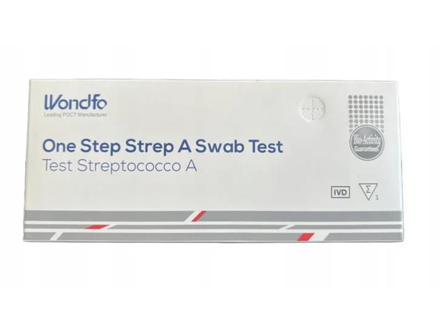 One Step Strep A Swab Test do wykrywania antygenu paciorkowca z grupy A interakcje ulotka test  1 op.