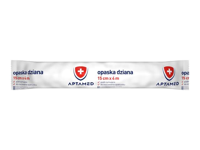 Opaska dziana podtrzymująca n/jałowa 15 cm x 4 m APTAMED interakcje ulotka opaska  1 szt.