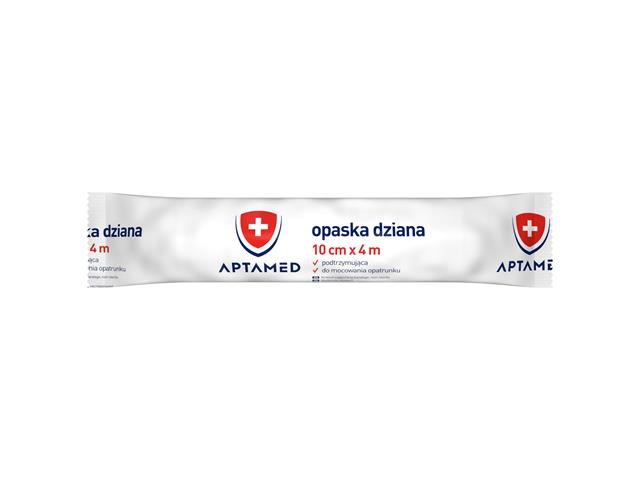 Opaska dziana podtrzymująca n/jałowa 4m x 10cm APTAMED interakcje ulotka opaska - 1 szt.
