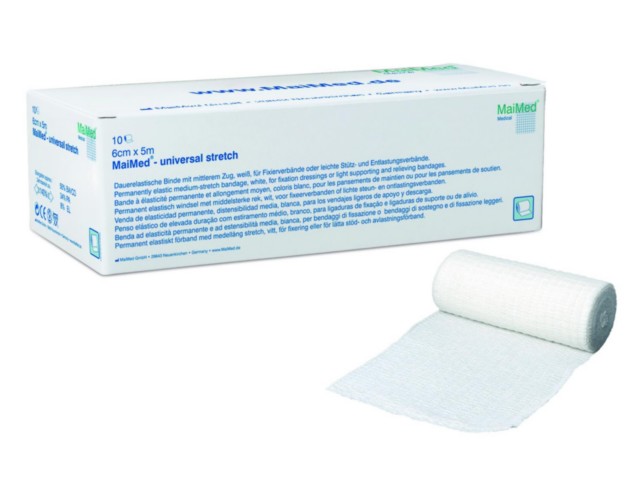 Opaska MaiMed Medical Cello universal elastyczna mocująca 12cm x 5m interakcje ulotka  - 10 szt.